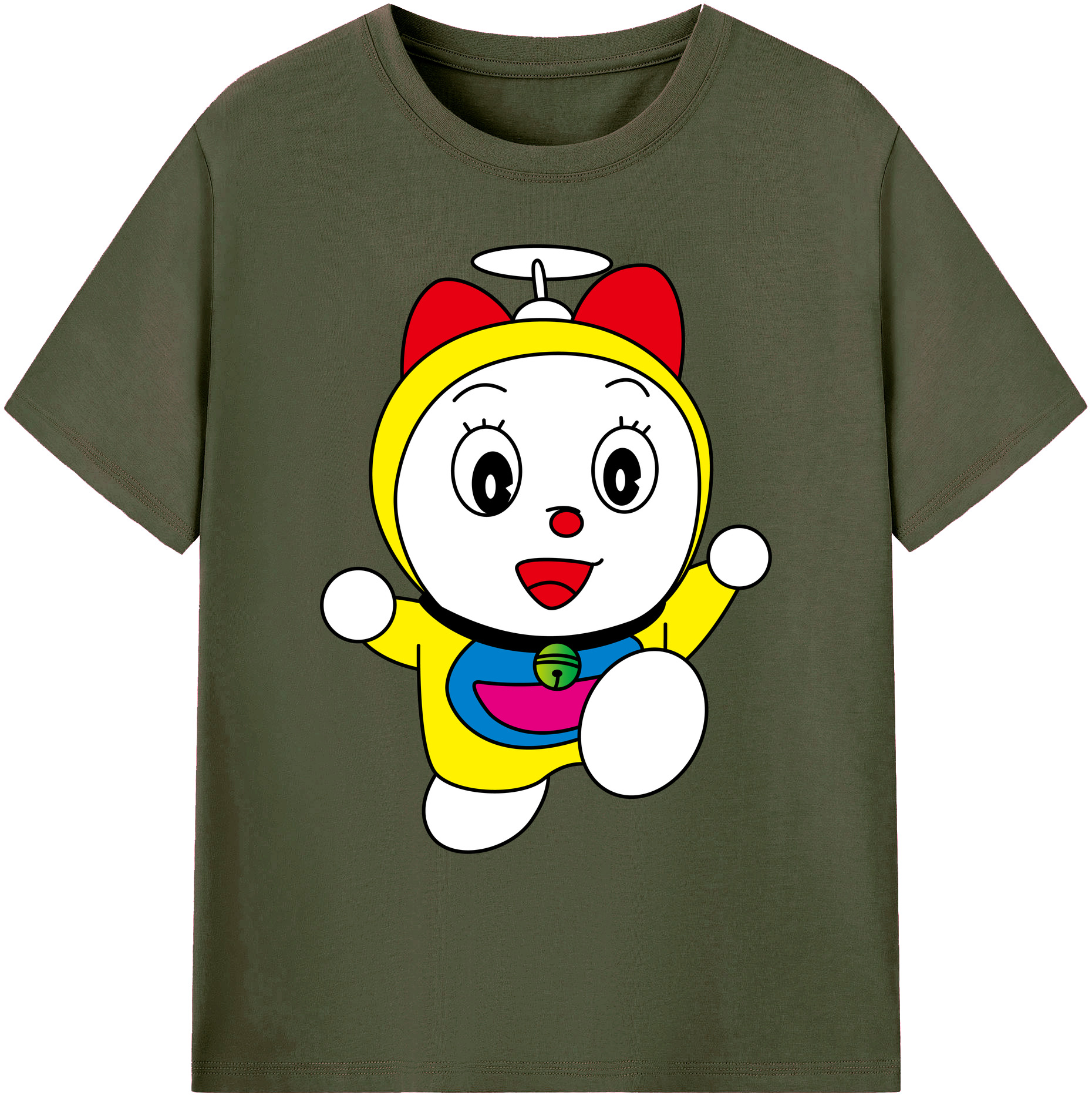 （画像用） ドラえもん ドラミ Doraemon Dorami 綿100％ メンズ半袖Tシャツ｜肌触りやわらか＆通気性